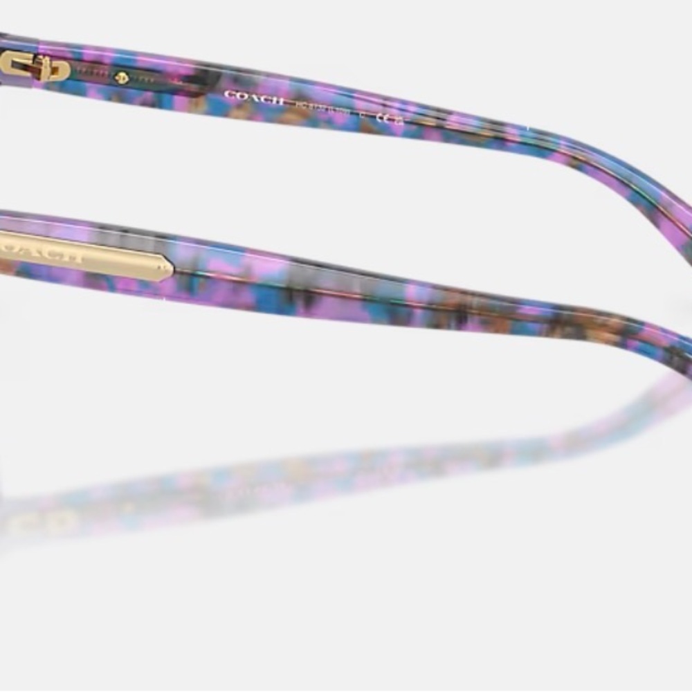 Coach Purple Confetti Cat-Eye Sunglasses with Gradient Lenses - Picture 5 of 5